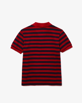 Boys&rsquo; Lacoste Striped Cotton Piqu&eacute; Regular Fit Polo