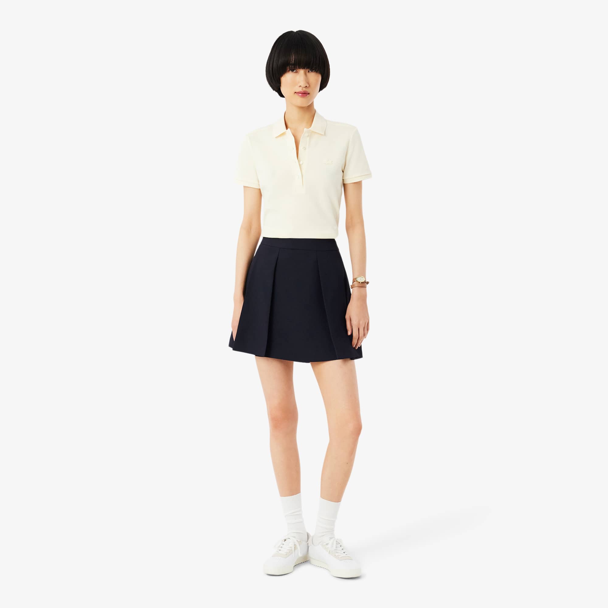 Lacoste Short Fluid Pleated Skirt - 38 In Black