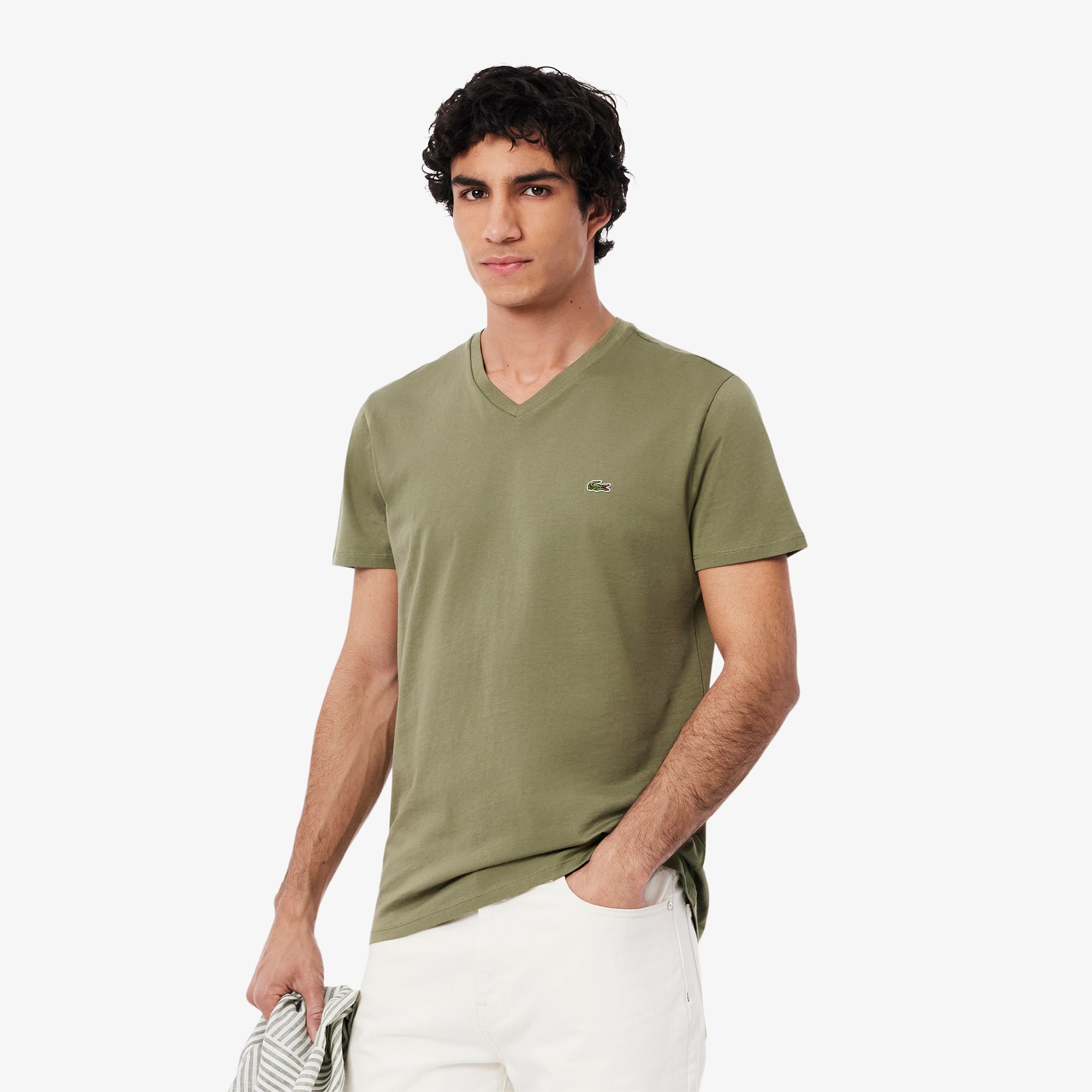 Men's Lightweight Pima Cotton V-Neck T-Shirt - T-shirts