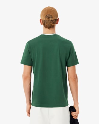 Men's Regular Fit Ribbed Collar Cotton T-Shirt