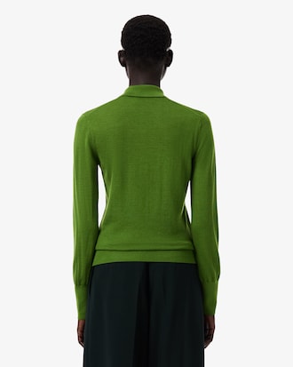 Runway Polo Collar Merino Wool Sweater