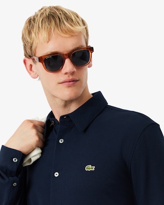 Camisa Para Hombre Slim Fit En Piqu&eacute; De Algod&oacute;n