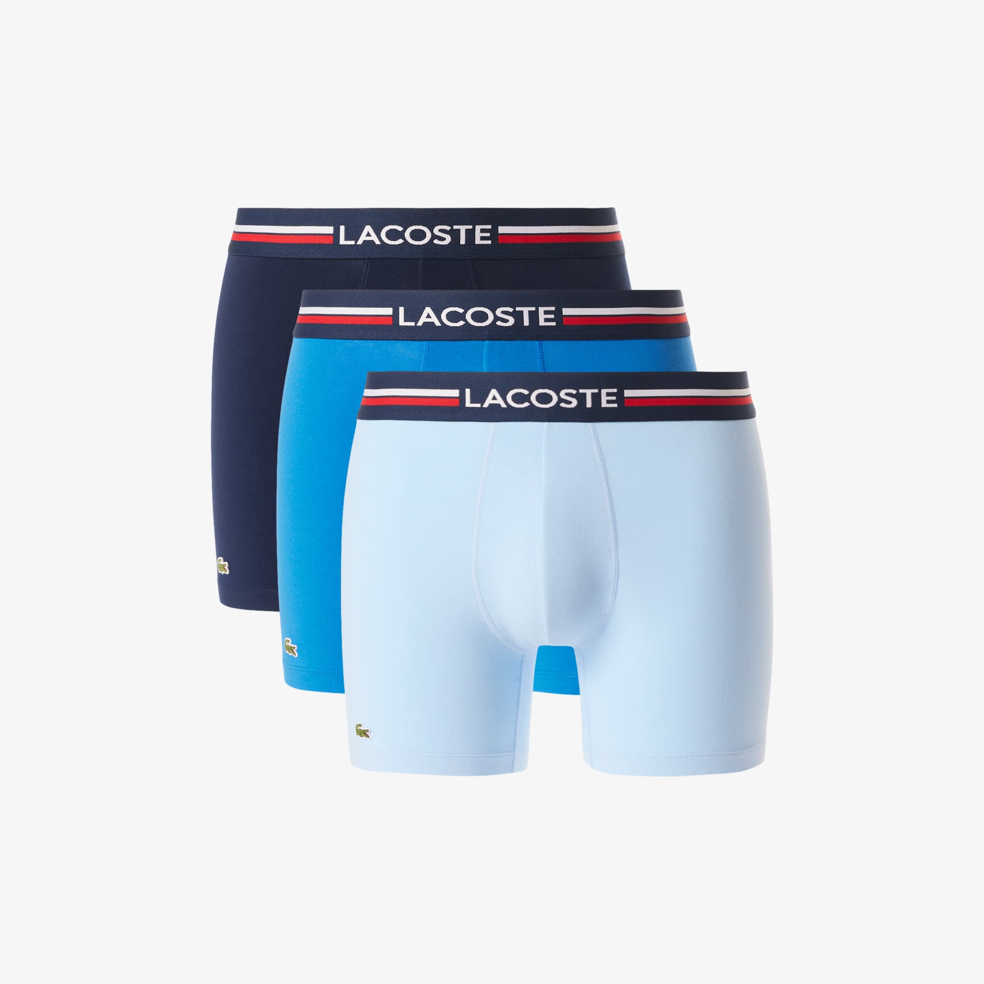 Lacoste Men's 3-pack Cotton Boxer Briefs - 3xl In Blue