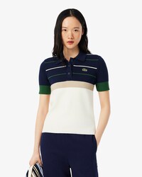 Women's Made In France Striped Polo Collar Sweater