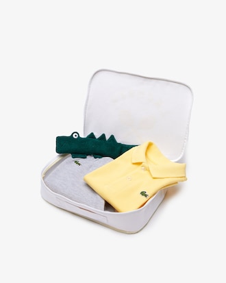 Coffret pyjama Gar&ccedil;on en coton biologique avec bo&icirc;te et hochet