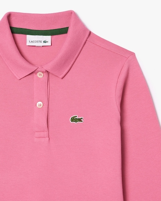 Kids' Long Sleeve Stretch Piqué Polo Dress