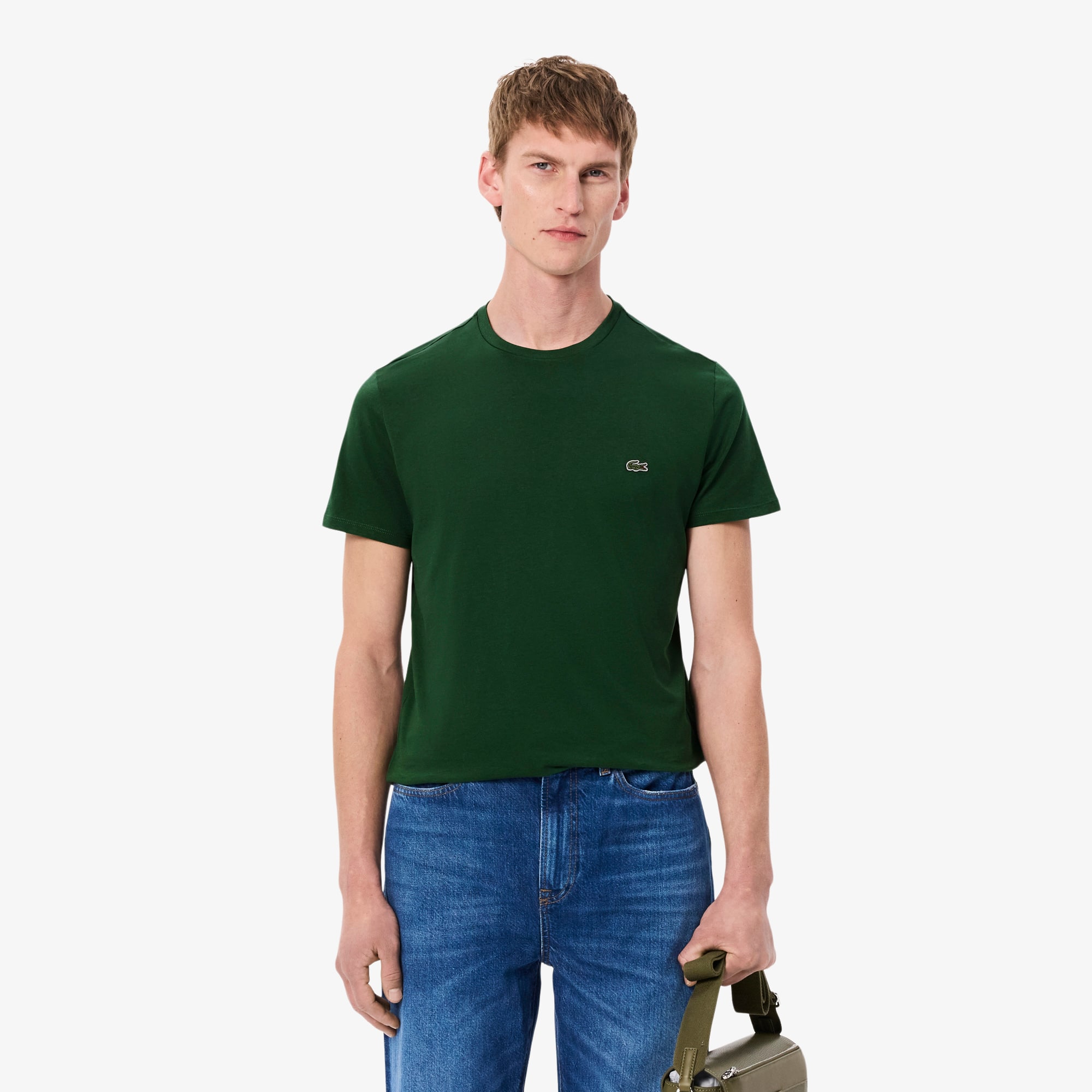 Tシャツ・カットソー LACOSTE Dark Green Polyester T-Shirt Lacoste logo t-shirt in dark green – ASOS Sample Sale
