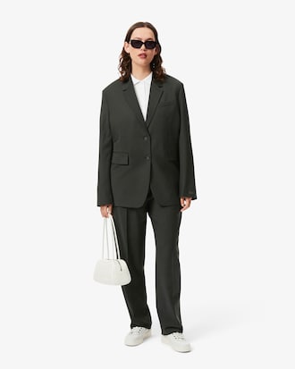 Women's Wool Blend Checked Blazer