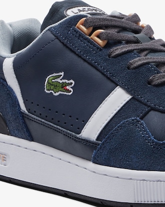 Men's T-Clip Leather and Suede Sneakers