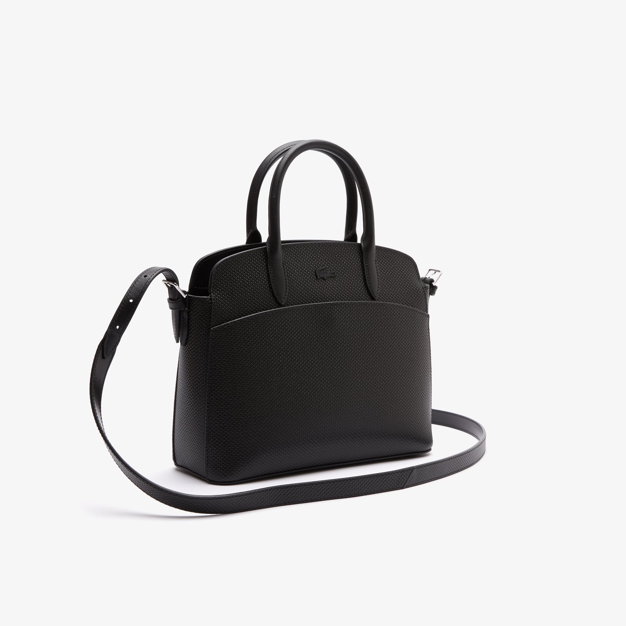 LACOSTE ブラックレザー バッグ　NF1211K LACOSTE ブラックレザー バッグ NF1211K LACOSTE ブラックレザー