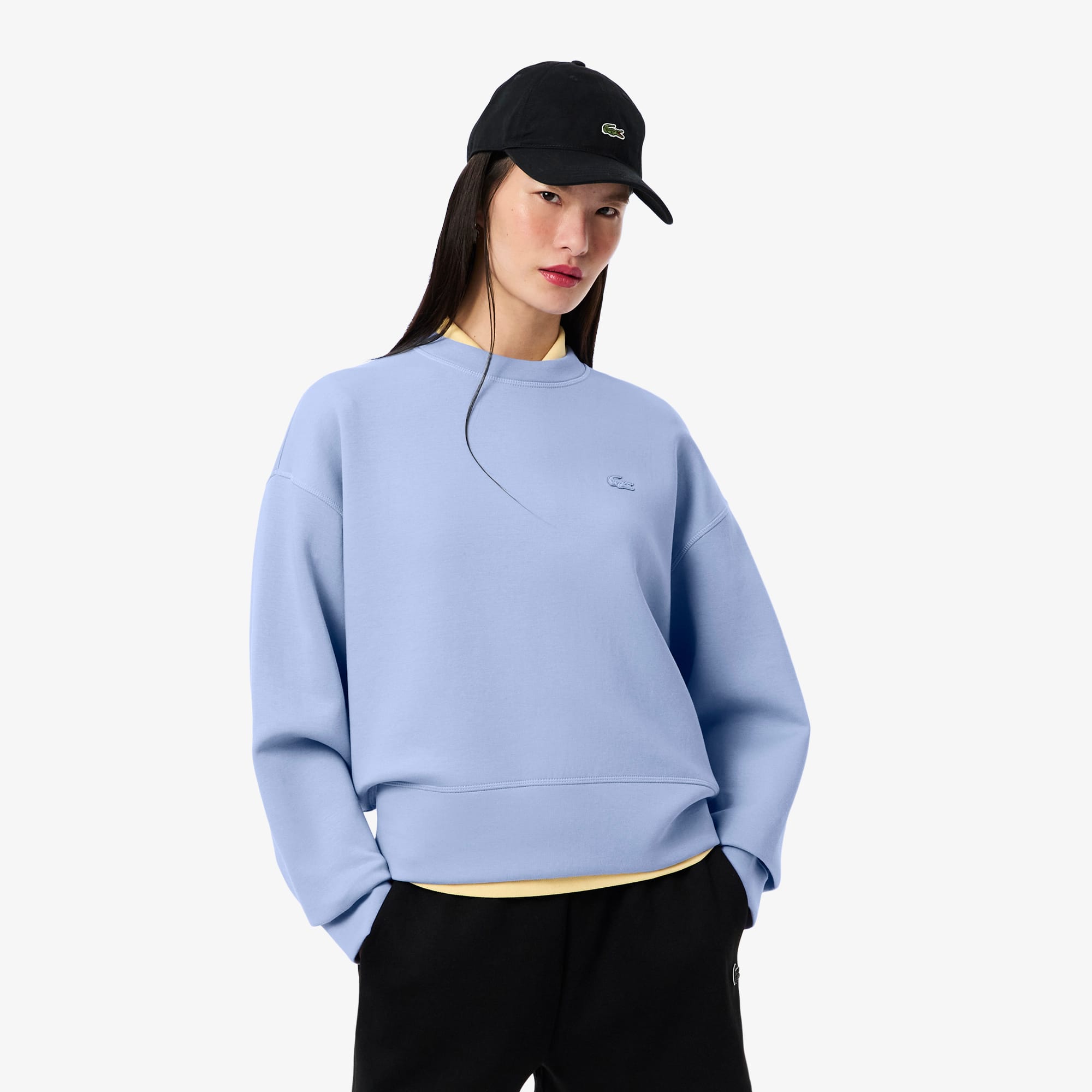 Lacoste Women's Oversized Cotton Sweatshirt - 38 In Blue