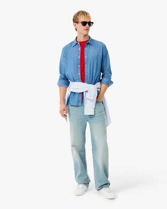 Camisa Vaquera Ligera De Corte Regular Para Hombre