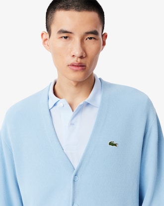 Men's Relaxed Fit Stripe Detail Cotton Cardigan