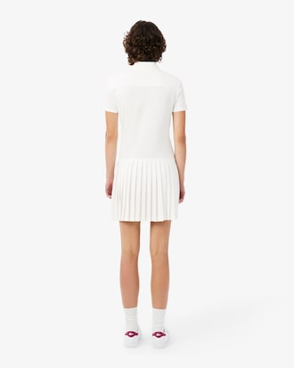 Stretch Piqu&eacute; Pleated Polo Dress