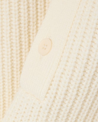 High Neck Pearl Rib Knit Sweater