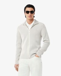 Men's Zip-Up Cotton Rib Sweater