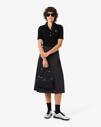 Women's Pleated Wool Midi Wrap Skirt