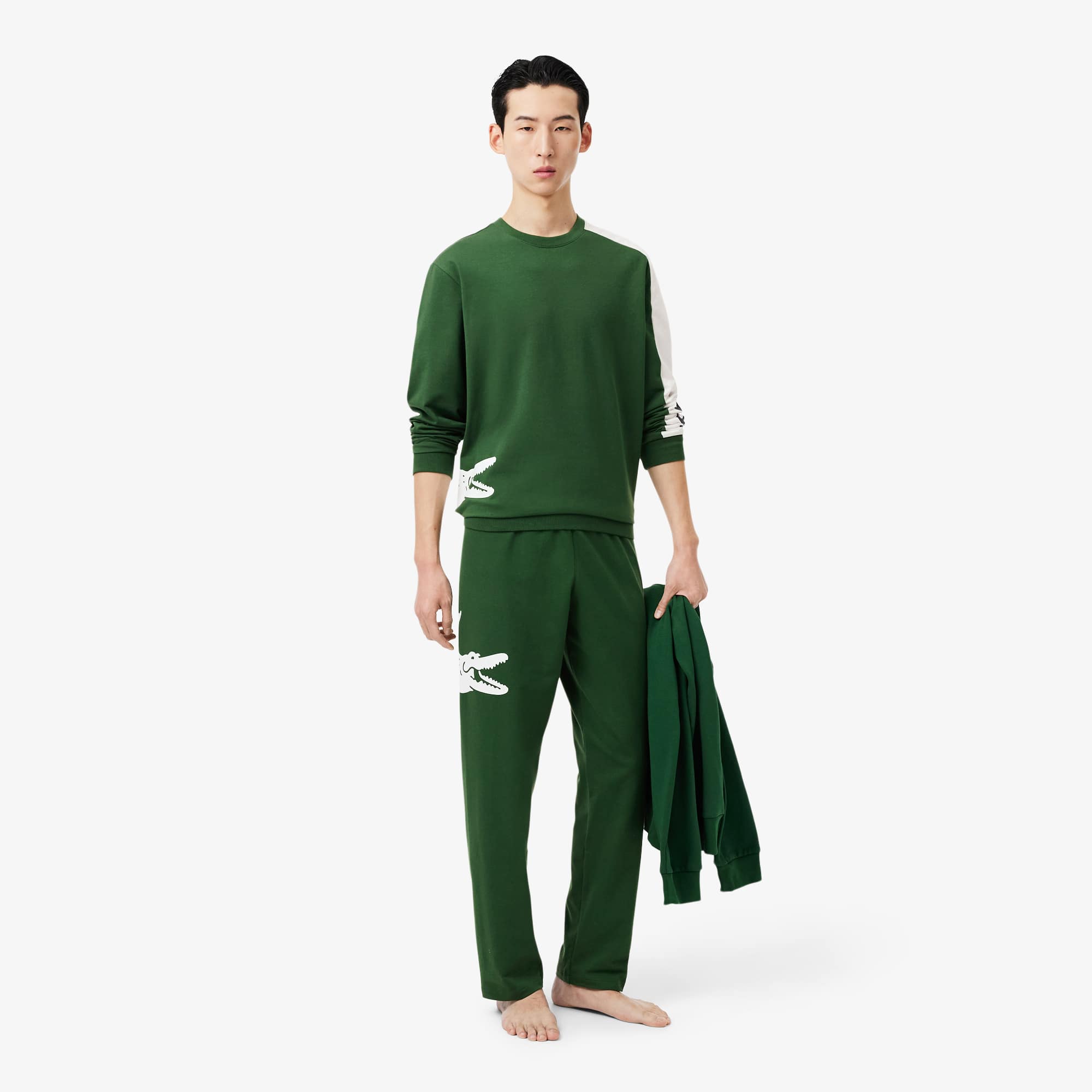 Lacoste Men's Printed Fleece Loungewear Pants