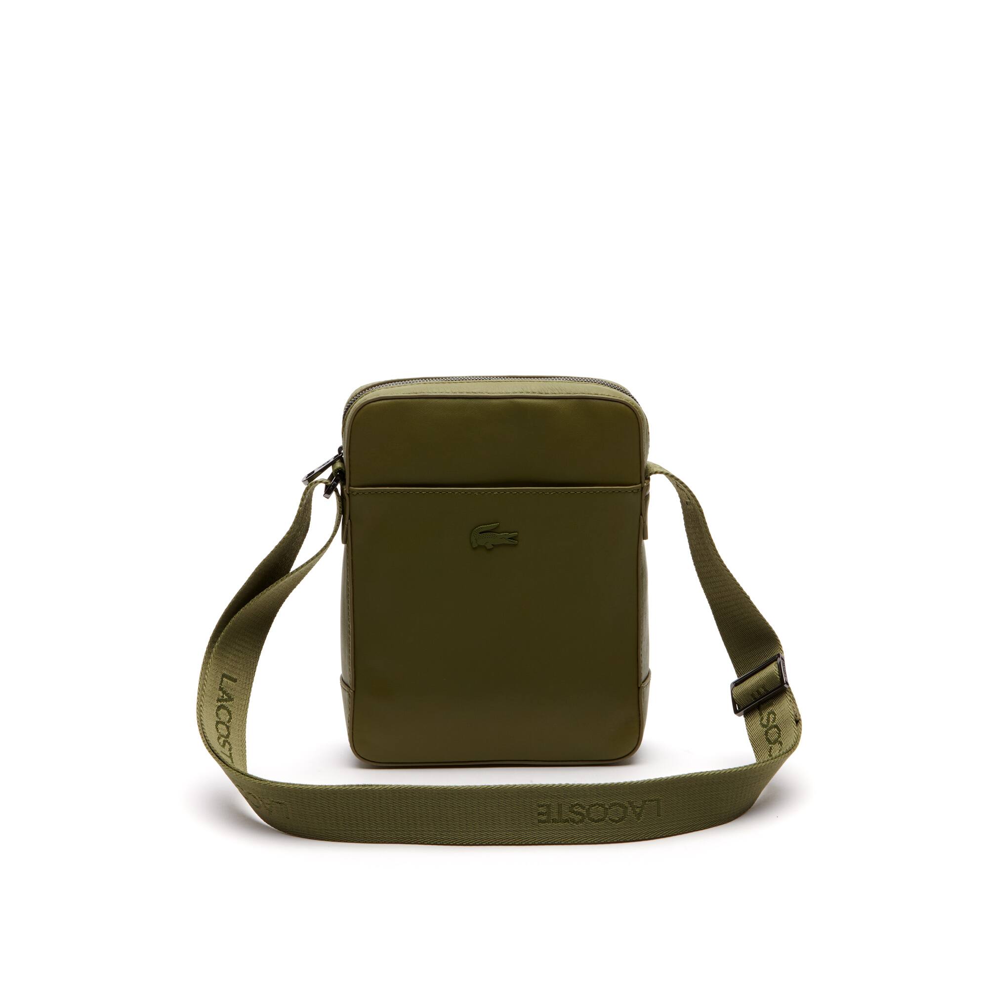 Men S Full Ace Soft Leather Bag Lacoste Color Olive Branch