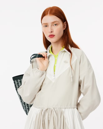 Women's Short Relaxed Fit Pleated Sweatshirt Dress