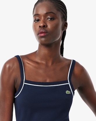 Contrast Accent Cotton Tank Top