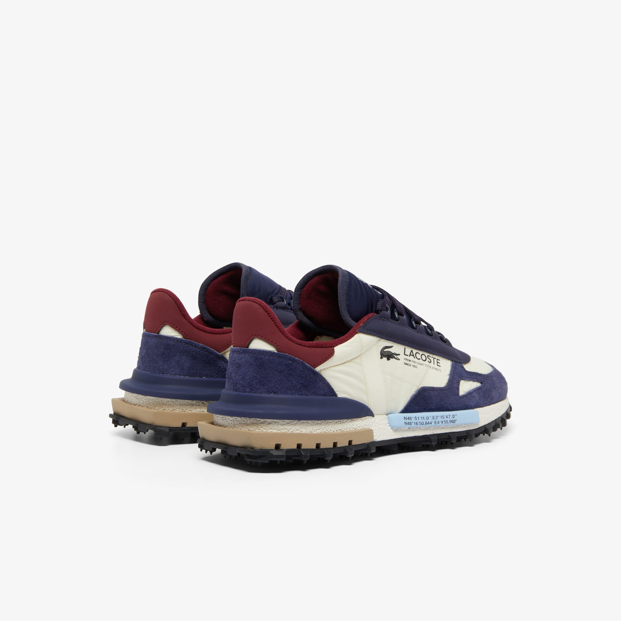 スニーカー LACOSTE Blue Fabric And Suede Elite Active Sneakers Lacoste Blue Fabric And Suede Elite Active Sneakers