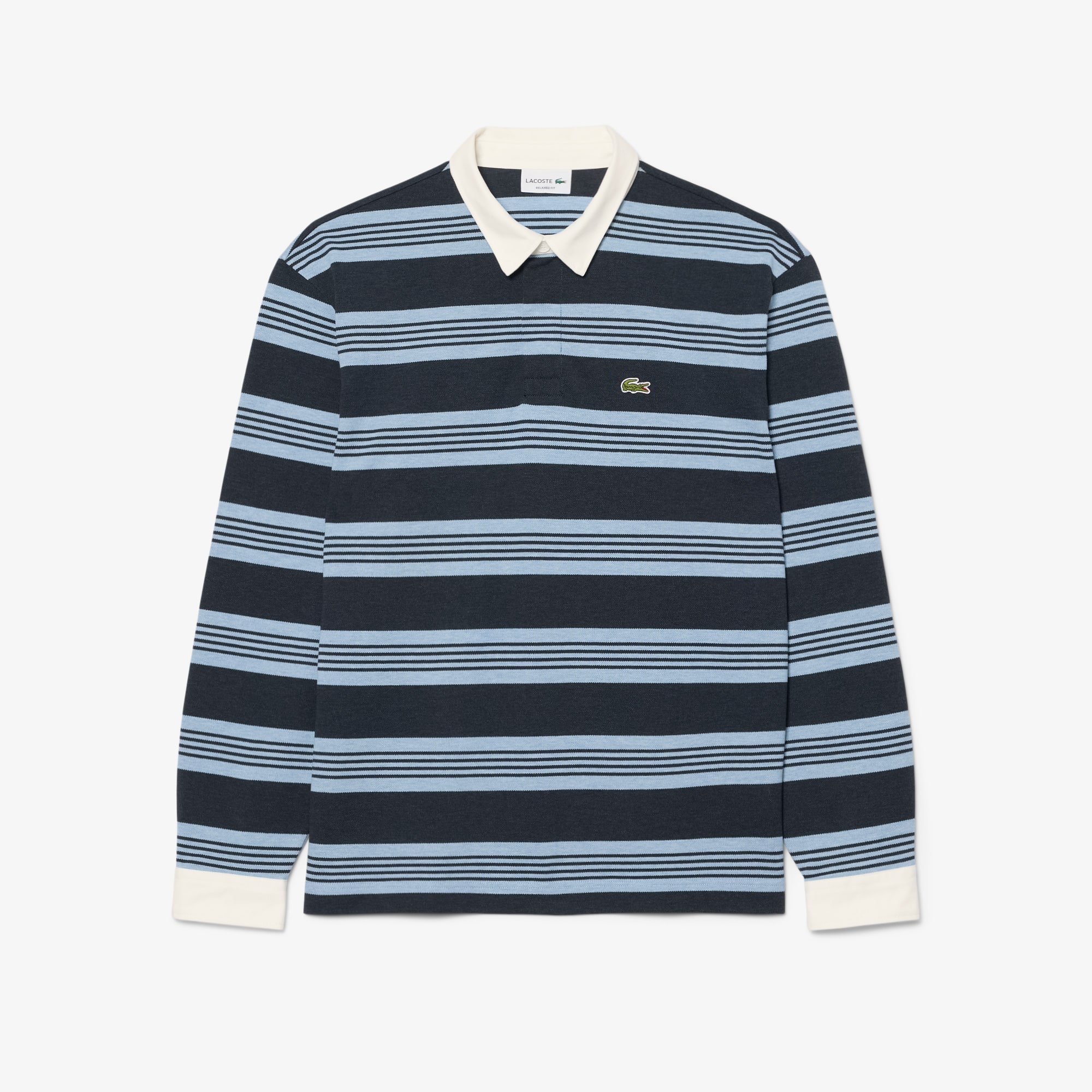Relaxed Fit Striped Piqué Rugby Polo - Polo Shirts - New In 2026