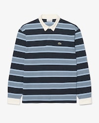 Relaxed Fit Striped Piqu&eacute; Rugby Polo
