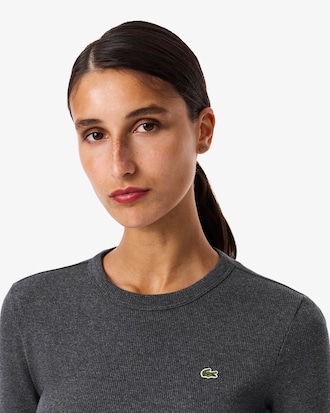 Women's Slim Fit Ribbed Cotton T-Shirt