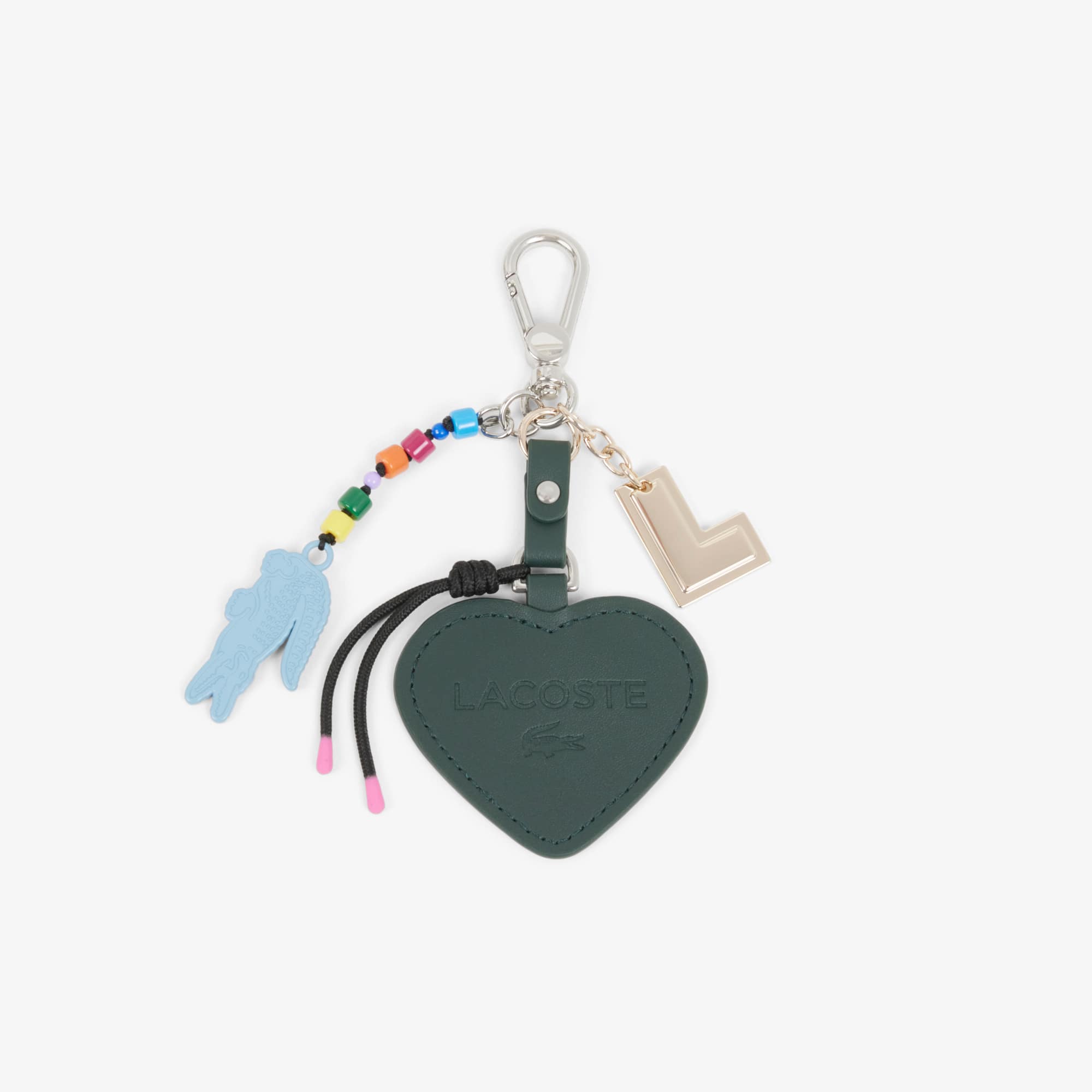 Lacoste Crocodile Heart L Charms Key Ring - One Size In Green