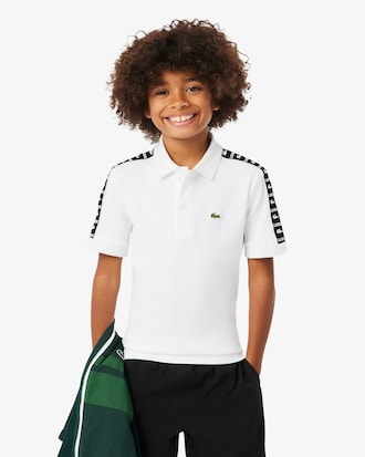 Branded Stripe Cotton Pima Polo Shirt