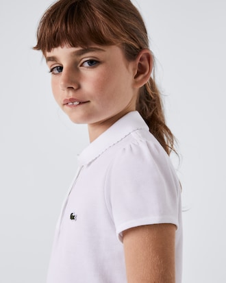 Kids' Scalloped Collar Mini Piqué Polo
