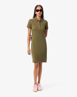 Women's Slim Fit Stretch Mini Piqu&eacute; Polo Dress