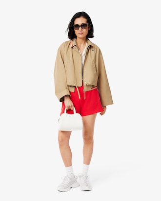 Women's Oversized Polo Collar Twill Jacket