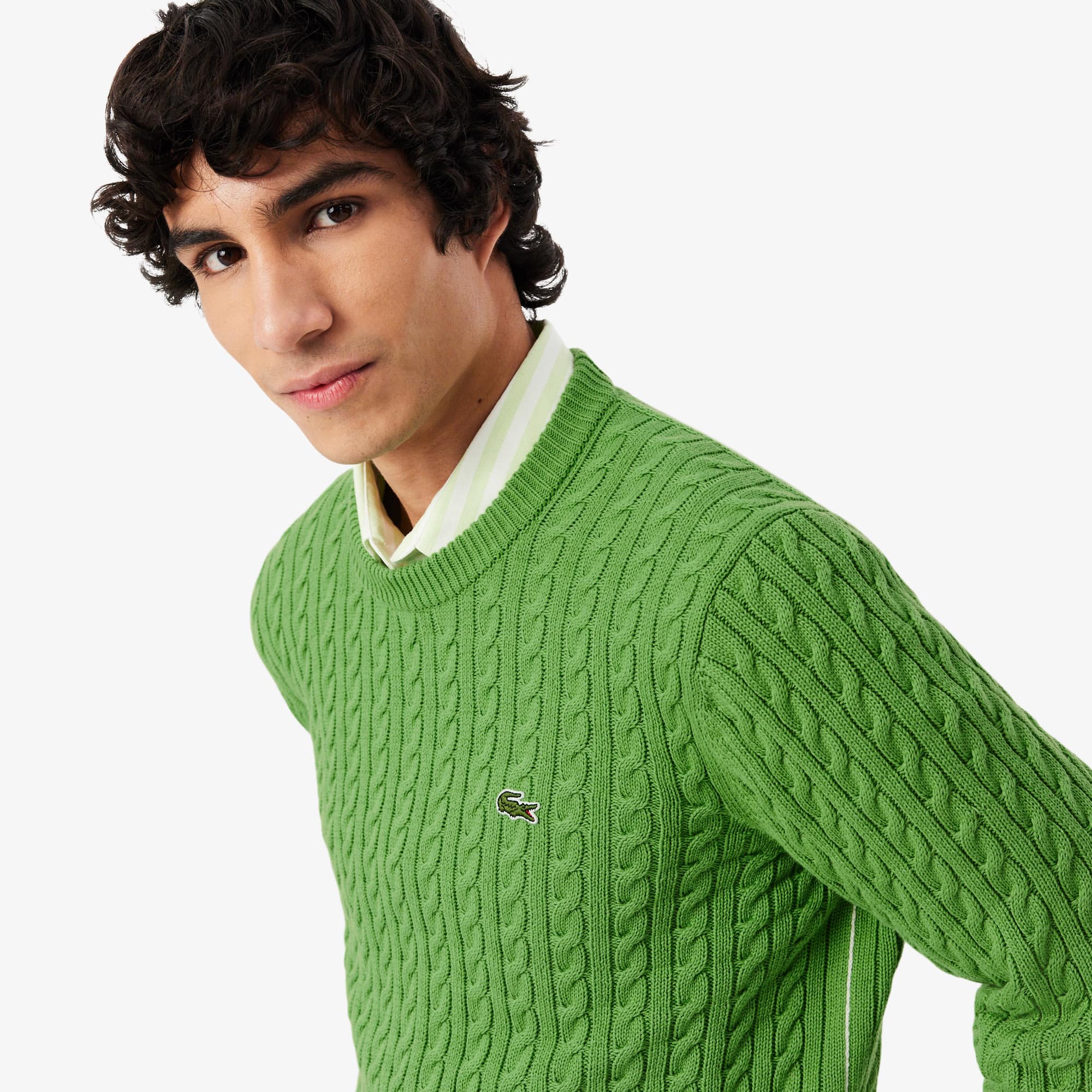 Men's Cable Knit Cotton Sweater - Sweaters & Sweatshirts - New In