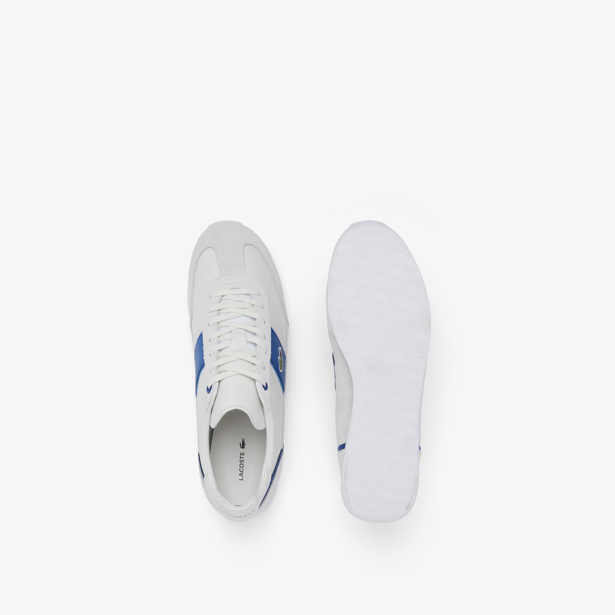 men's lacoste angular textile and leather sneakers