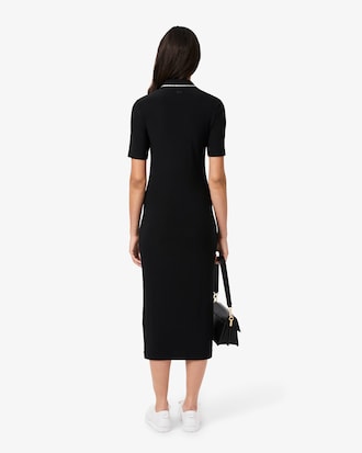 Women's Slim Fit Diamanté Crocodile Polo Collar Dress