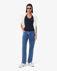 Women's Slim Fit Pointelle Knit Cotton Tank Top