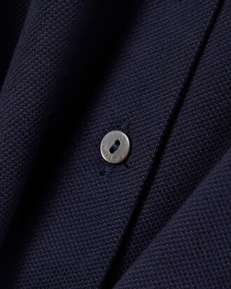 Flared Badge Accent Petit Piqu&eacute; Dress