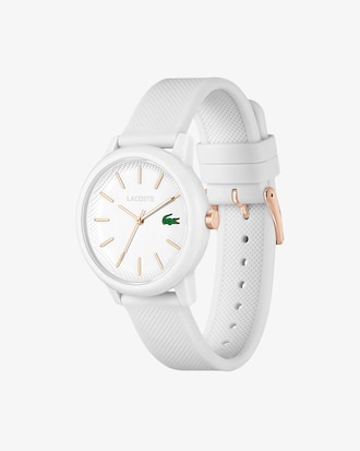 Montre femme Lacoste.12.12 avec bracelet en silicone blanc