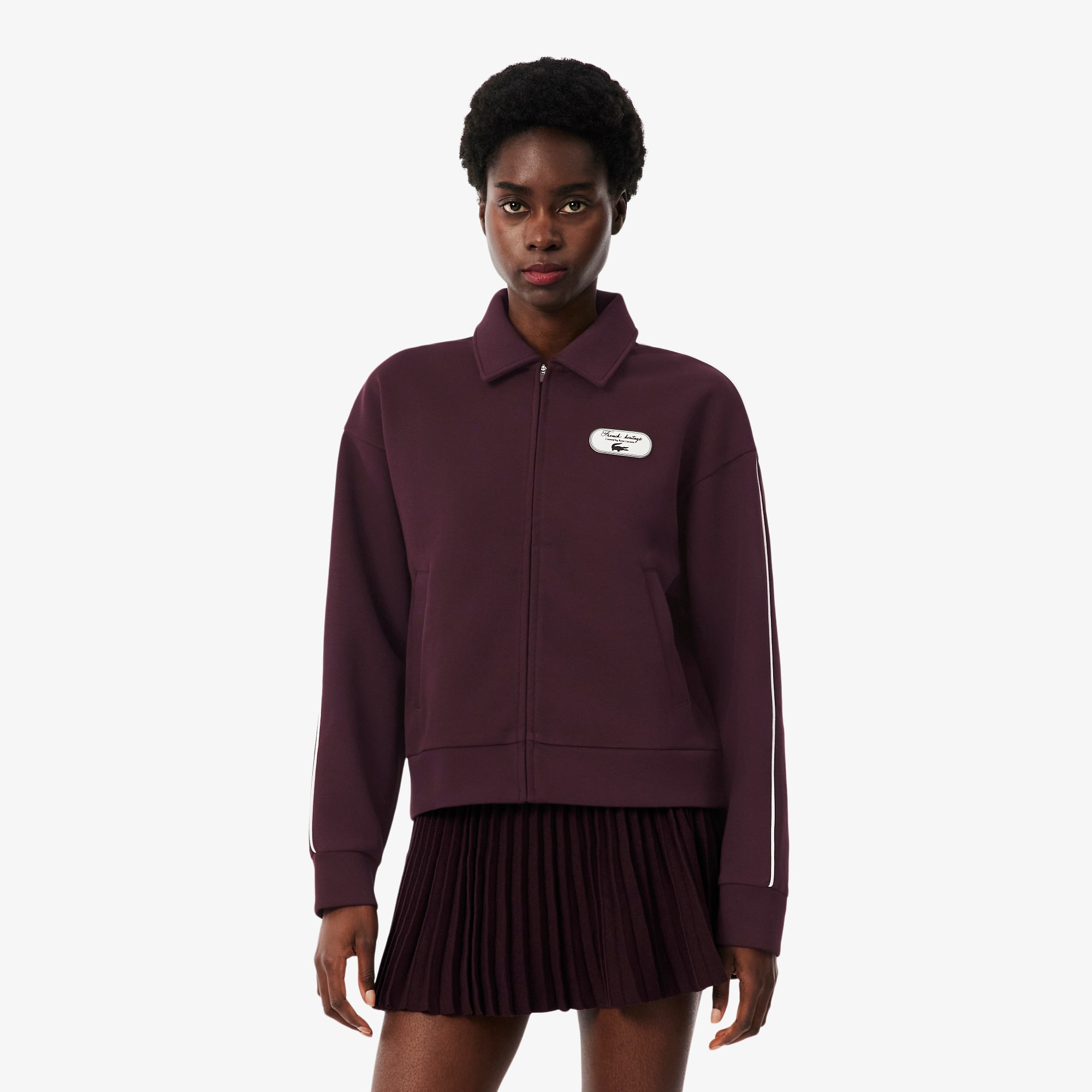 Tennis Heritage Zipped Badge Accent Sweatshirt - Sweaters