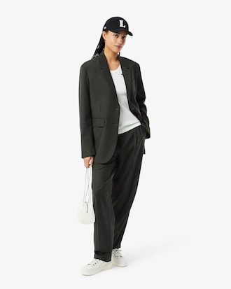 Women's Wool Blend Checked Blazer