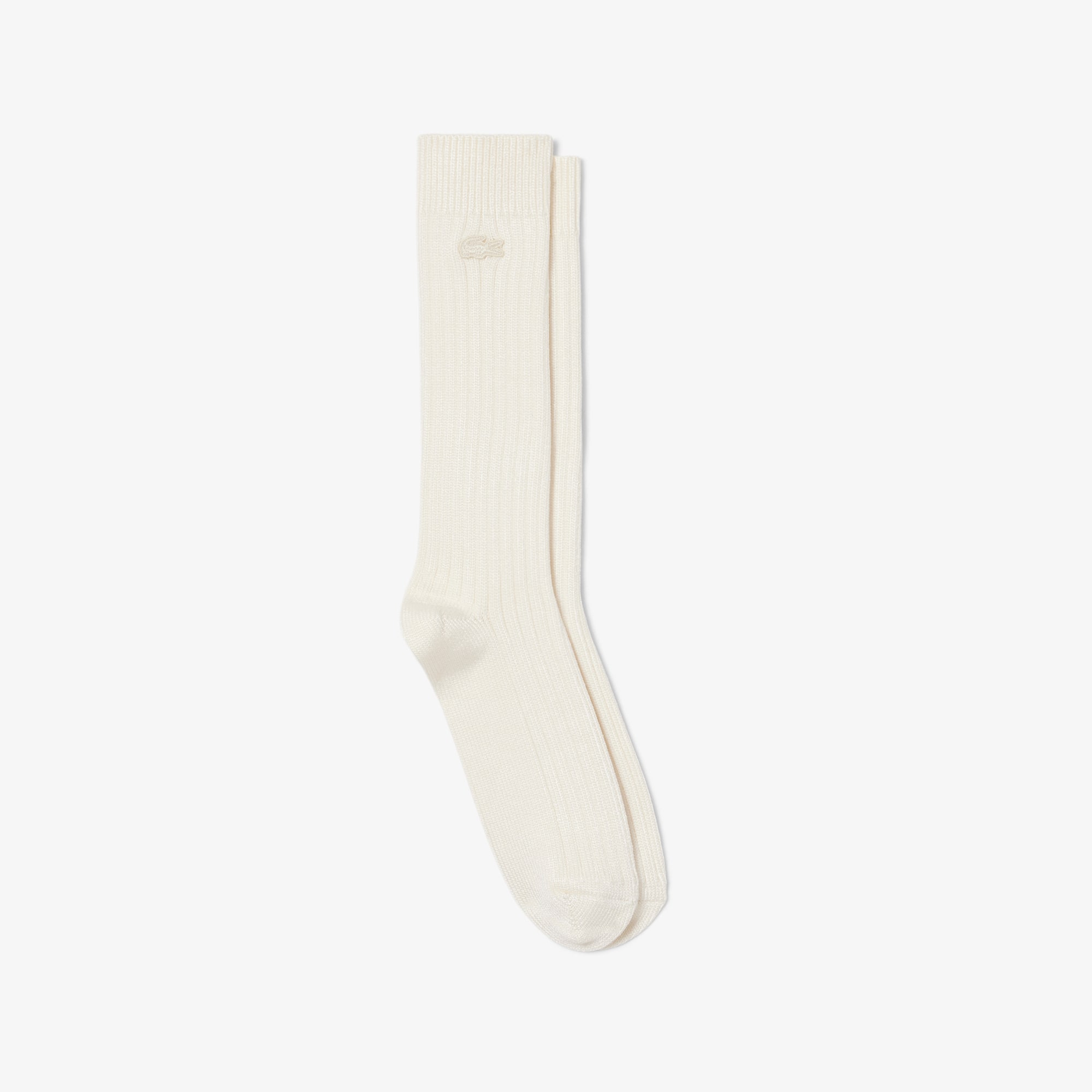 Lacoste Runway Thick Ribbed Socks - 6.5 - 8.5 In White