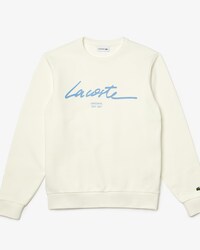 Men&rsquo;s Crew Neck Lettered Cotton Fleece Sweatshirt