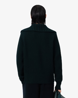 Runway Cable Neck Wool Sweater