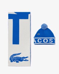 Set De Regalo Lacoste de gorro y bufanda de punto jacquard unisex