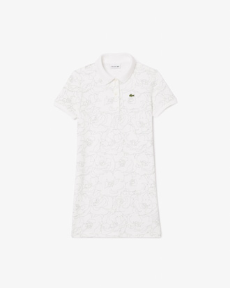 Kids' Floral Print Piqué Dress