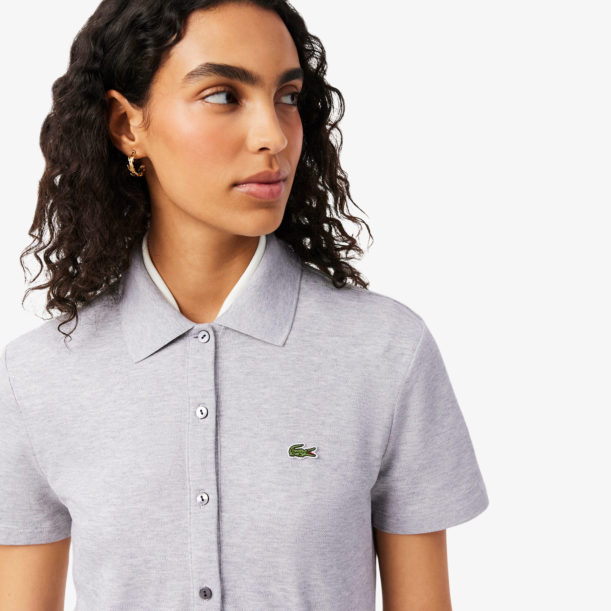 Stretch Piqué Polo Collar Romper