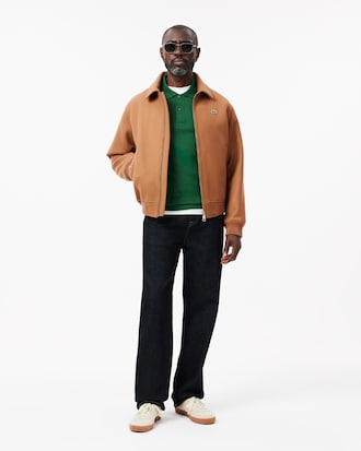 Blouson aviateur en laine zippé rembourré