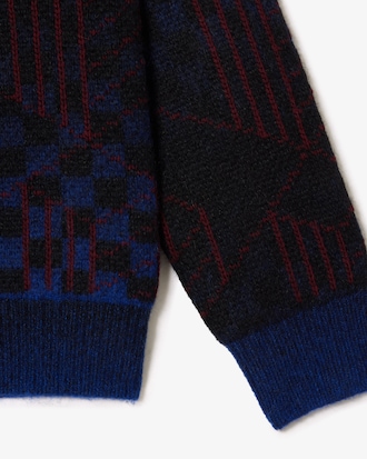 Unisex Monogram Motif Alpaca and Wool Cardigan